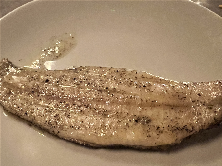 slip sole with black truffle butter